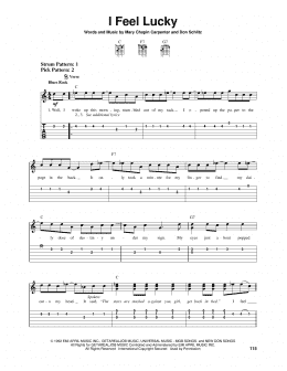 page one of I Feel Lucky (Easy Guitar Tab)