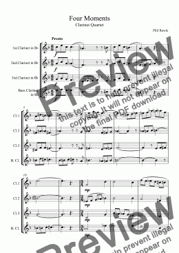page one of Four Moments - Clarinet Quartet