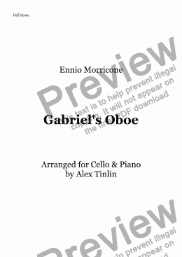 page one of Gabriel's Oboe