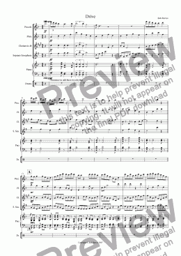 page one of Drive (Very High Wind Quartet with Piano)
