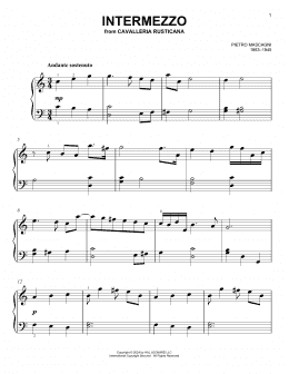 page one of Intermezzo (Easy Piano)
