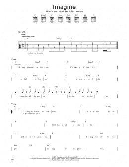 page one of Imagine (Guitar Lead Sheet)