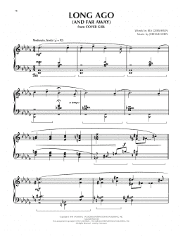 page one of Long Ago (And Far Away) (Piano Solo)