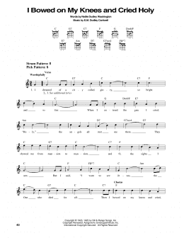 page one of I Bowed On My Knees And Cried Holy (Easy Guitar)