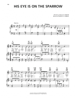 page one of His Eye Is On The Sparrow (Piano, Vocal & Guitar Chords (Right-Hand Melody))