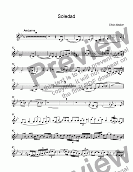 page one of Oscher, Efrain - Soledad for trumpet C