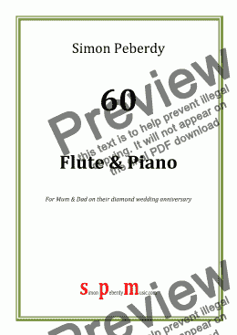 page one of "60" A happy little piece for Flute & Piano