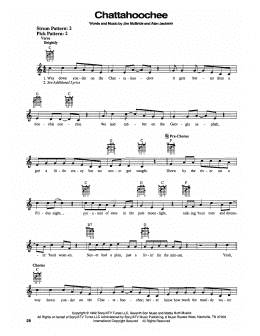 page one of Chattahoochee (Easy Guitar)