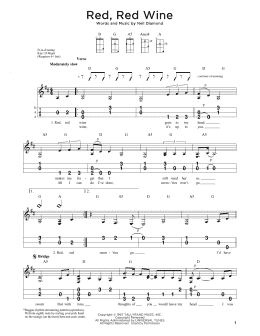 page one of Red, Red Wine (Dulcimer)