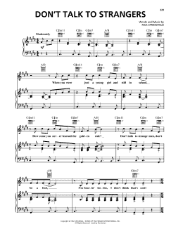 page one of Don't Talk To Strangers (Piano, Vocal & Guitar Chords (Right-Hand Melody))