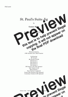 page one of St. Paul's Suite Jig (Clarinet Choir)