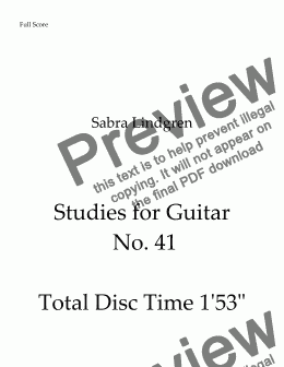 page one of Studies for Guitar No. 41