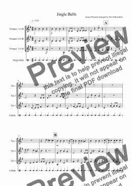 page one of Jingle Bells (Jazzy Style!) for Trumpet Trio