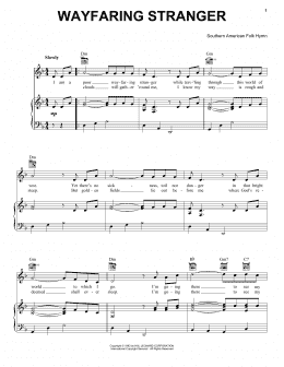page one of Wayfaring Stranger (Piano, Vocal & Guitar Chords (Right-Hand Melody))