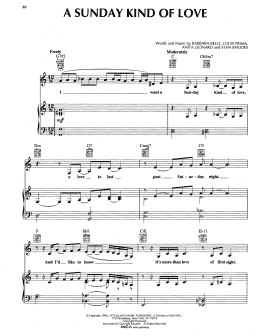 page one of A Sunday Kind Of Love (Piano, Vocal & Guitar Chords (Right-Hand Melody))