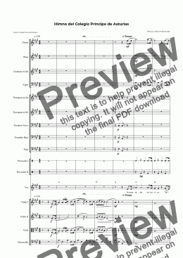 page one of Himno al colegio principe de asturias -Score y Partes