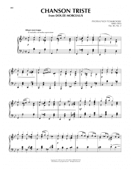 page one of Chanson Triste, Op. 40, No. 2 (Piano Solo)