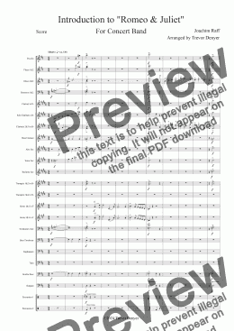 page one of Introduction to "Romeo & Juliet" - Raff - Concert Band - Score