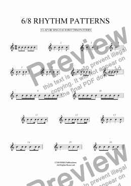 page one of 6/8 Rhythm Patterns