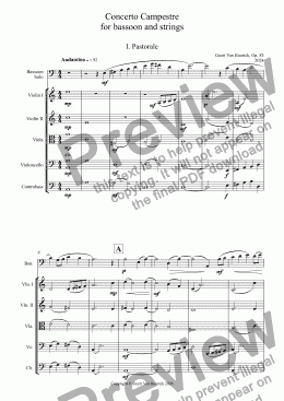 page one of Concerto Campestre for bassoon and strings, Op. 83 - I. Pastorale