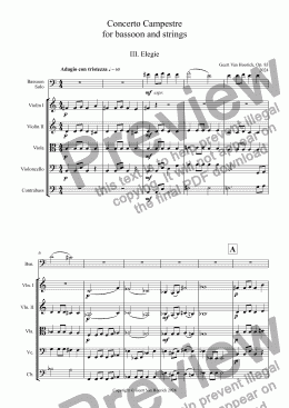 page one of Concerto Campestre for bassoon and strings, Op. 83 - III. Elegie