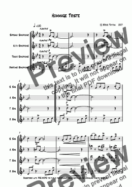page one of Hommage Triste [sax quartet]