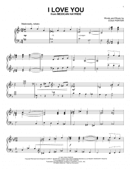 page one of I Love You (Piano Solo)