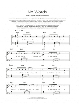 page one of No Words (Really Easy Piano)
