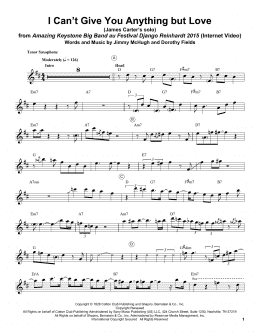 page one of I Can't Give You Anything But Love (Tenor Sax Transcription)