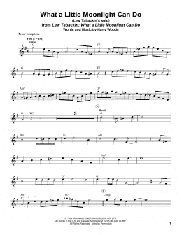 page one of What A Little Moonlight Can Do (Tenor Sax Transcription)