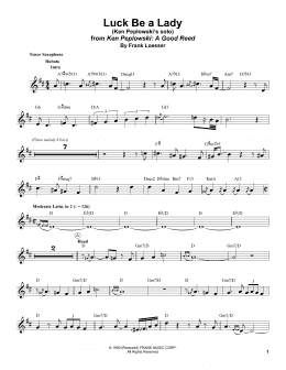 page one of Luck Be A Lady (Tenor Sax Transcription)