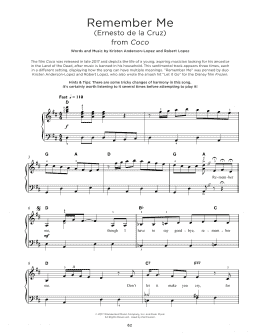 page one of Remember Me (Ernesto de la Cruz) (from Coco) (Really Easy Piano)