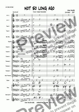 page one of "NOT SO LONG AGO"  Alto Sax Feature Ballad