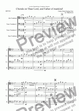 page one of Chorale on 'Dear Lord and Father of mankind' (ATTB Trombones)