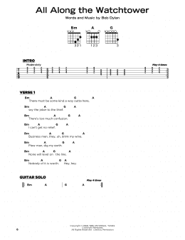 page one of All Along The Watchtower (Really Easy Guitar)