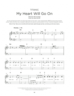 page one of My Heart Will Go On (Love Theme From 'Titanic') (Really Easy Piano)