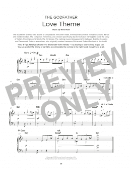page one of The Godfather (Love Theme) (Really Easy Piano)