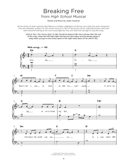 page one of Breaking Free (from High School Musical) (Really Easy Piano)