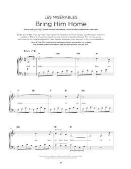 page one of Bring Him Home (from Les Miserables) (Really Easy Piano)