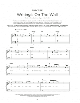 page one of Writing's On The Wall (Really Easy Piano)