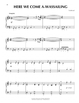 page one of Here We Come A-Wassailing (Piano Solo)