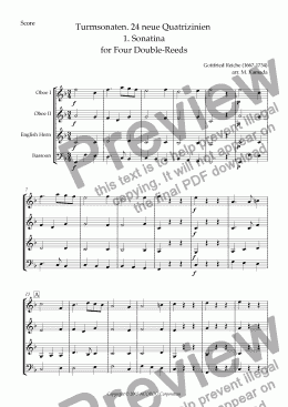 page one of Turmsonaten. 24 neue Quatrizinien 1. Sonatina for Four Double-Reeds