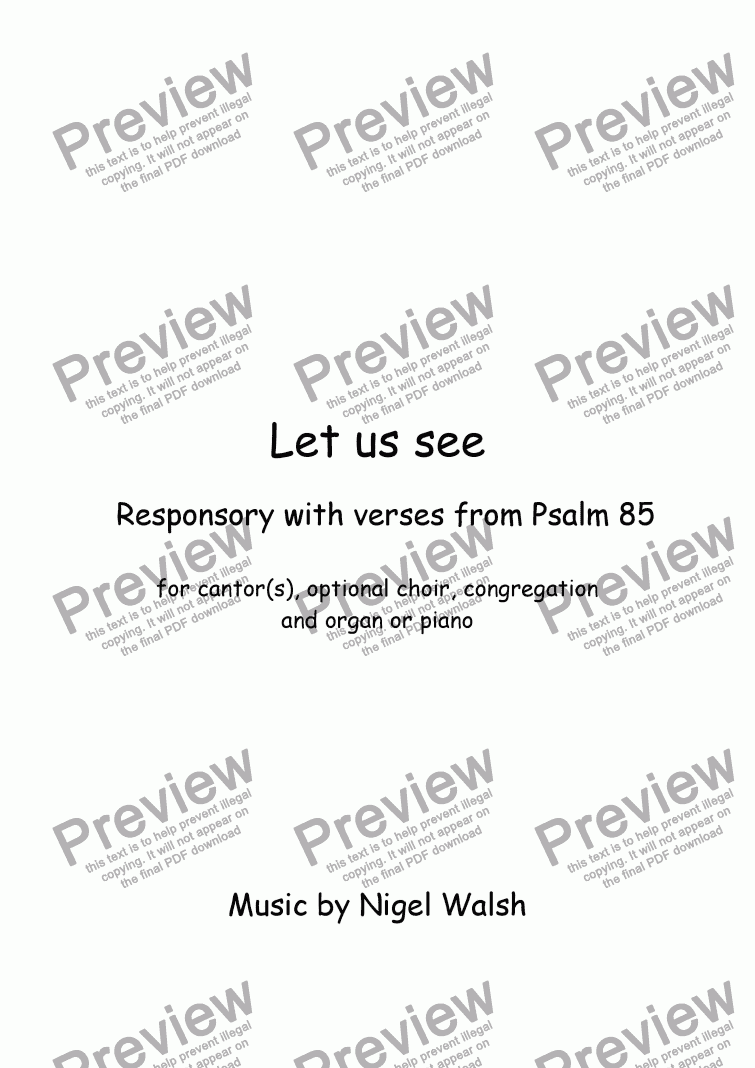 page one of Let us see [Psalm 85] - justice and peace have embraced