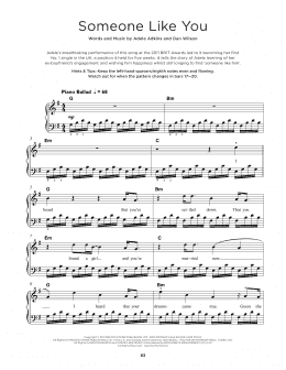 page one of Someone Like You (Really Easy Piano)