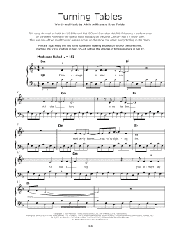 page one of Turning Tables (Really Easy Piano)