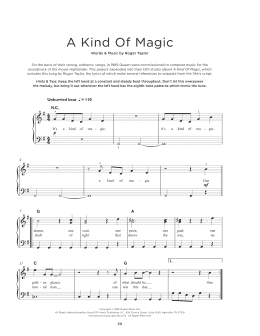 page one of A Kind Of Magic (Really Easy Piano)