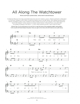 page one of All Along The Watchtower (Really Easy Piano)