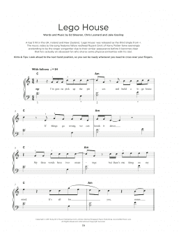 page one of Lego House (Really Easy Piano)