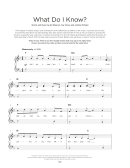 page one of What Do I Know? (Really Easy Piano)