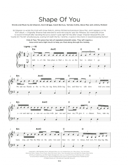 page one of Shape Of You (Really Easy Piano)